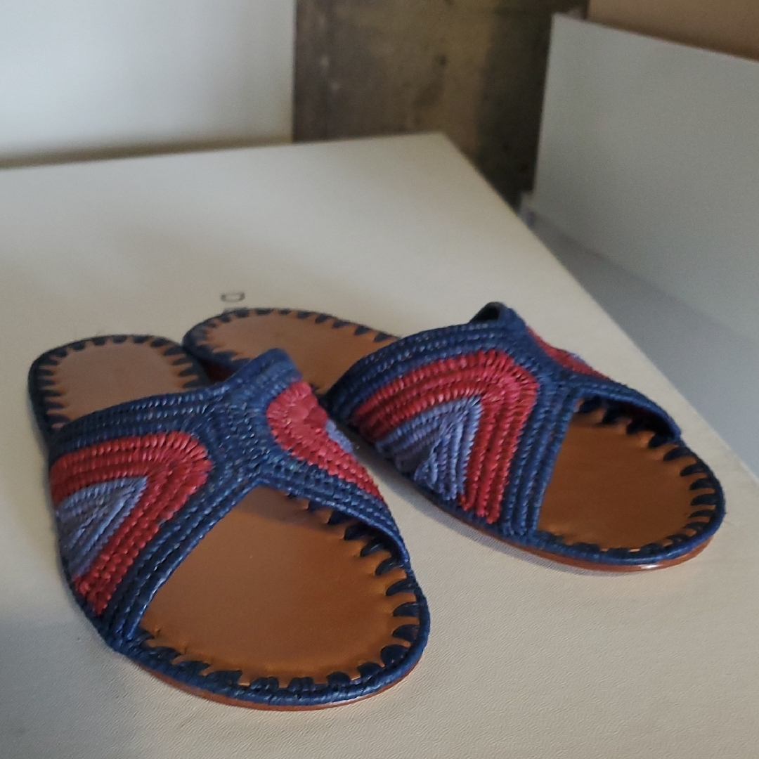 Colorful Woven Slide Sandals
